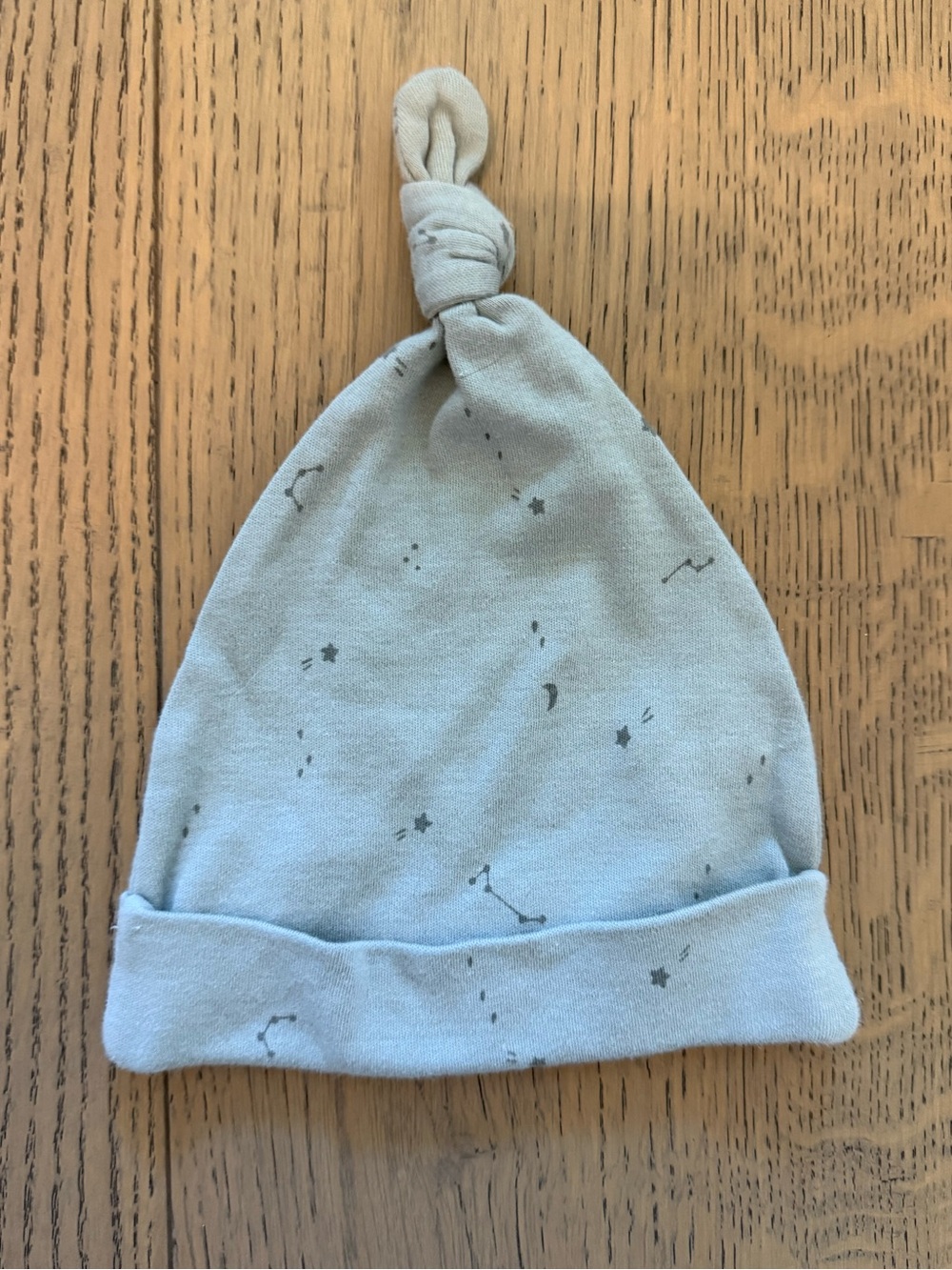 Quincy Mae Organic Cotton Constellation Knotted Baby Hat Blue Gray 0-6M